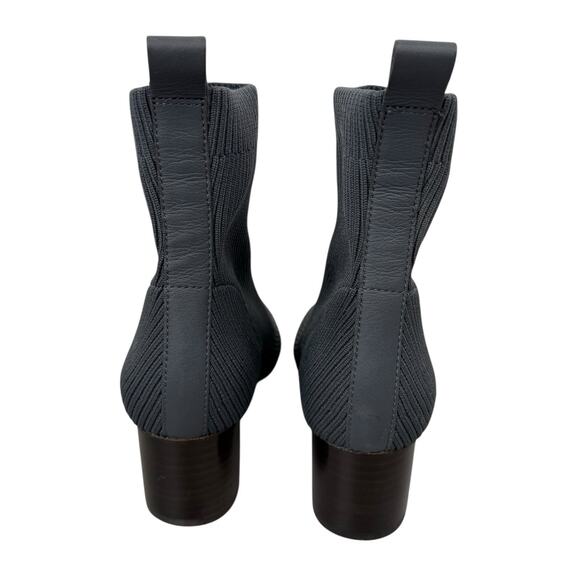 EVERLANE Boots Womens 7.5 Gray The Glove Boot Ribbed Knit Heel Minimalist - Picture 4 of 9
